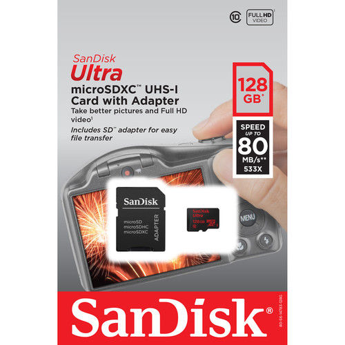 128GB Sandisk Camera Memory Card Class 10