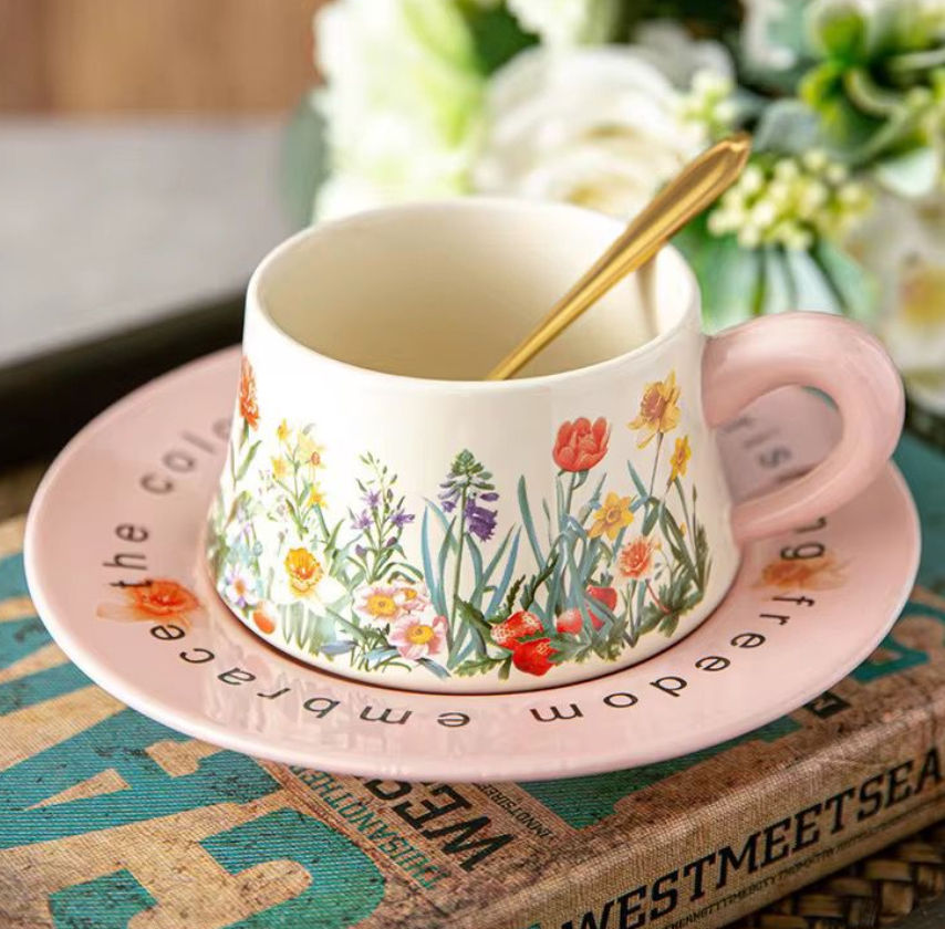 High tea coffee mug set