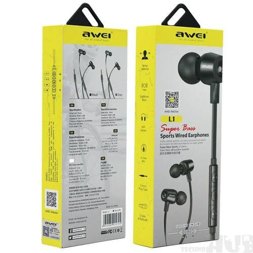 Awei L1 In-Ear Super Bass Noise Reduction Sports Wired Earphones